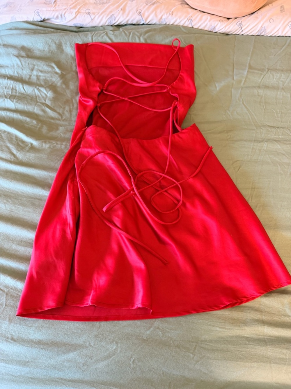 Princess Polly Red Backless Satin Mini Dress